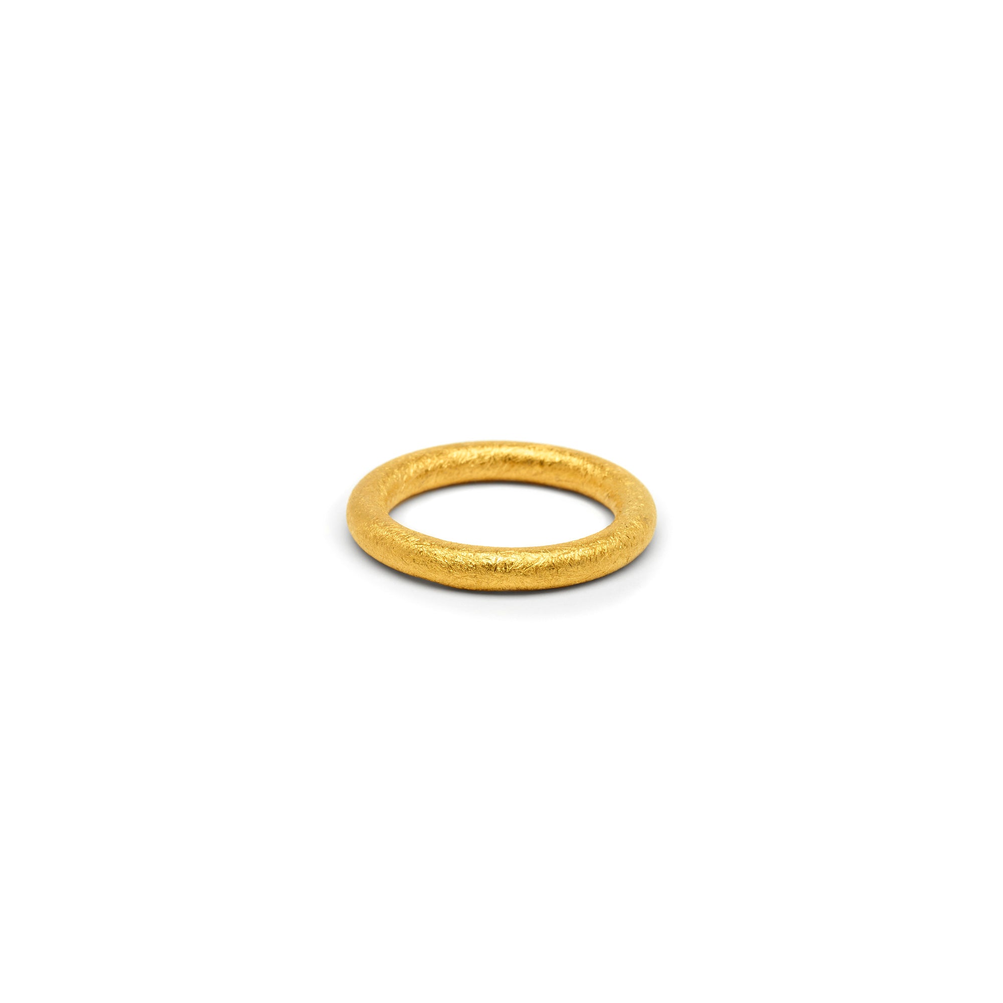 Single 3mm Round Band in Gold, Textured